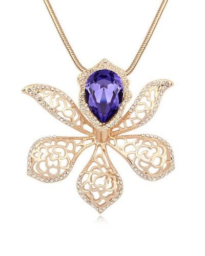 Orchid Pendant Necklace