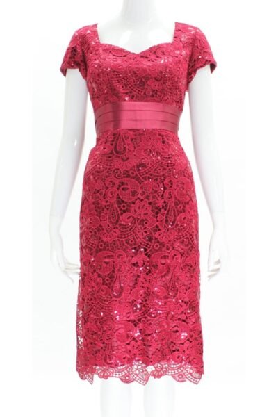 BJC Special Occasion Lace with Sequin Dress in Berry