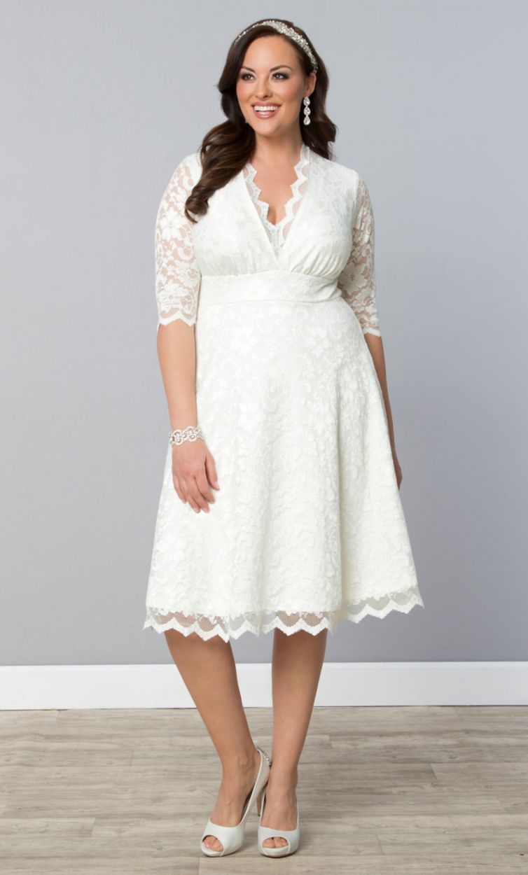 Kiyonna Wedding Belle Lace Dress in Ivory 1 Kiyonna Wedding Belle Lace Dress in Ivory