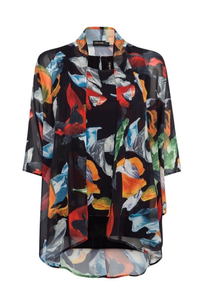 Jacquard Butterfly Top - Black main image 0
