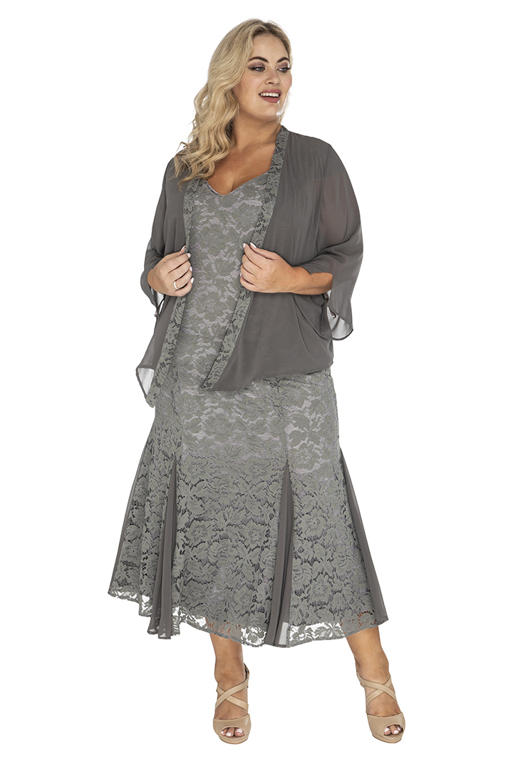 Carmen Curvy Lace Dress with Chiffon Shrug 7 Carmen Curvy Lace Dress with Chiffon Shrug - Image 7