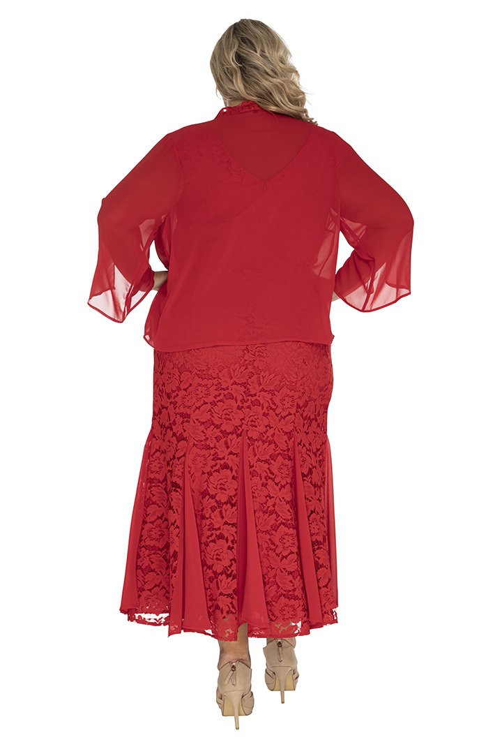 Carmen Curvy Lace Dress with Chiffon Shrug 6 Carmen Curvy Lace Dress with Chiffon Shrug - Image 6