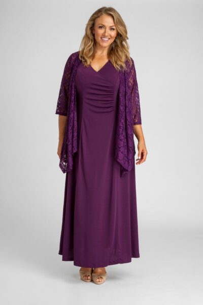 Robin Plus Size Lace Jacket in Purple