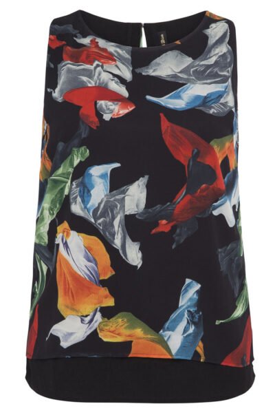 Jackie Chiffon Overlay Camisole in Carnival