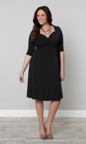 Kiyonna Plus Size Sweetheart Knit Wrap Dress