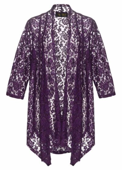 Robin Plus Size Lace Jacket in Purple - Image 3