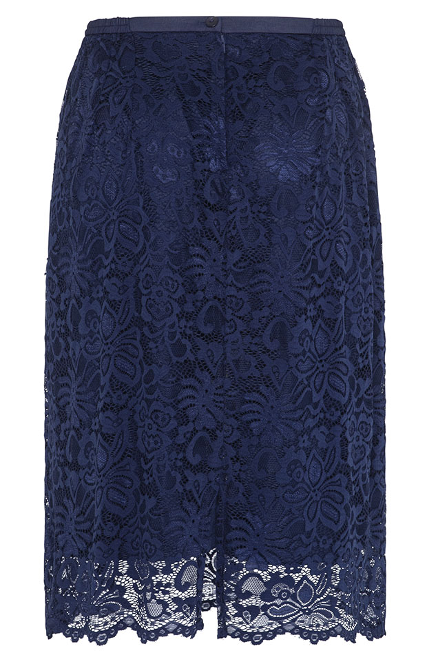 Ladies Special Occasion Lace Skirt Navy - Sapphire Butterfly