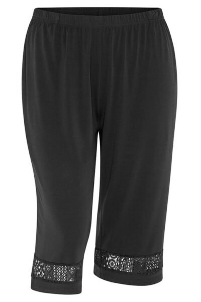 Robin Wide Leg 3/4 Pant with Pocket in Black